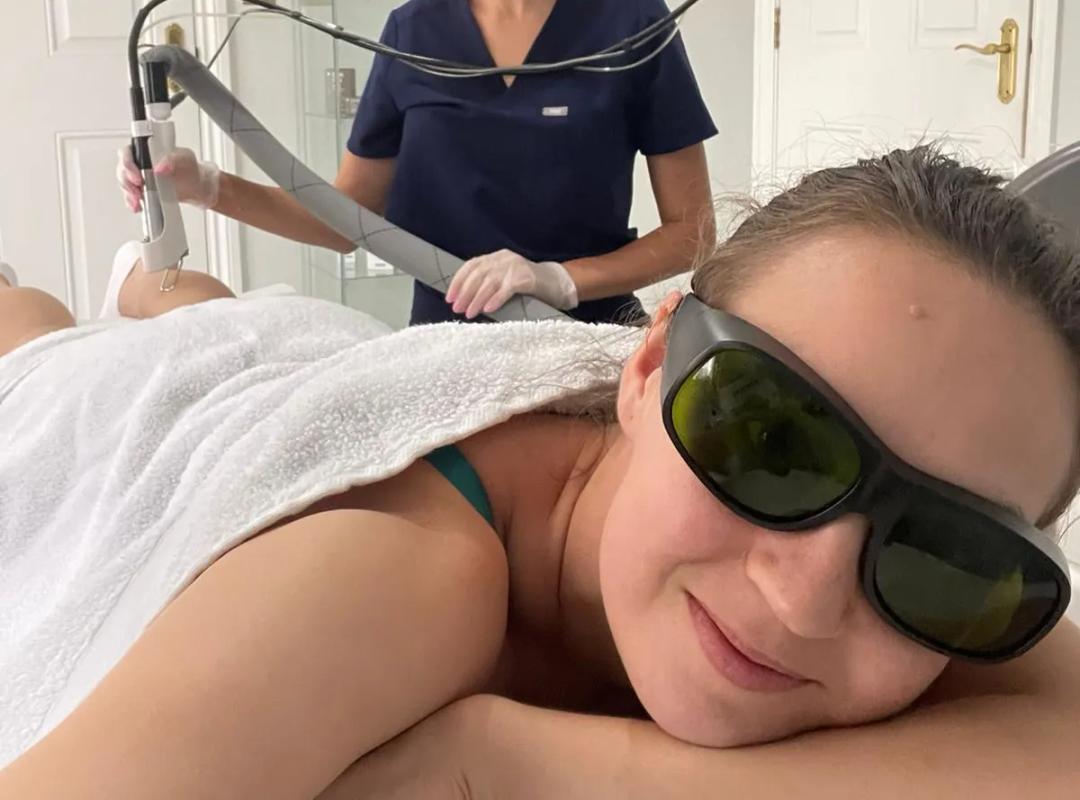 A client recieves underarm hair removal at Laser Care, Gravesend